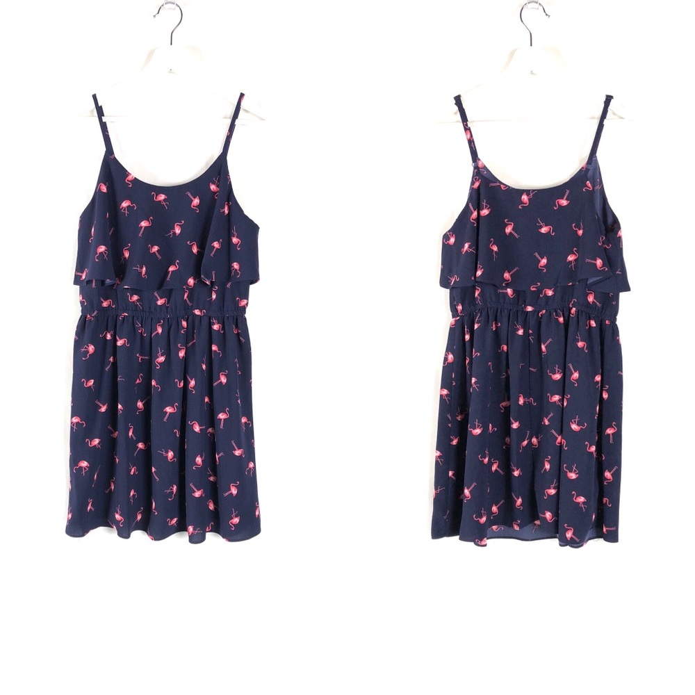 ELLE Navy/Pink Flamingo Dress size M